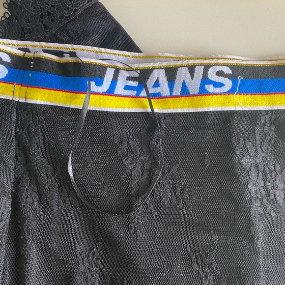 Black Lace Jeans Skirt and Top Set - Picture 2 of 4